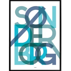 Bynavne Plakat - Blå Nuancer - Vælg by