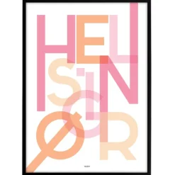 Bynavne Plakat - Lyserøde nuancer - Vælg by