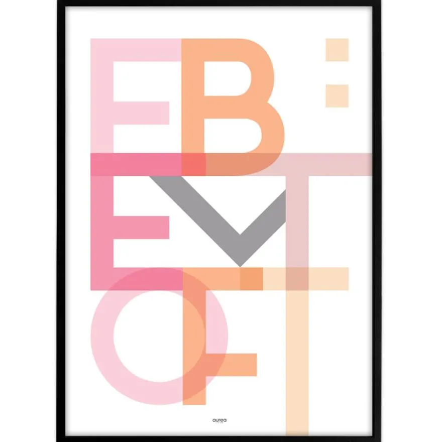 Bynavne Plakat - Lyserøde nuancer - Vælg by