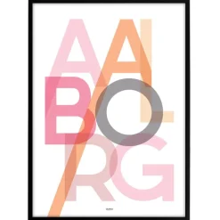 Bynavne Plakat - Lyserøde nuancer - Vælg by