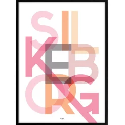 Bynavne Plakat - Lyserøde nuancer - Vælg by