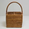 Charmille Firkantet Bestikholder med 4 rum i Rattan. Honey