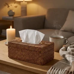 Charmille Kasse til Kleenex i Rattan. Honey