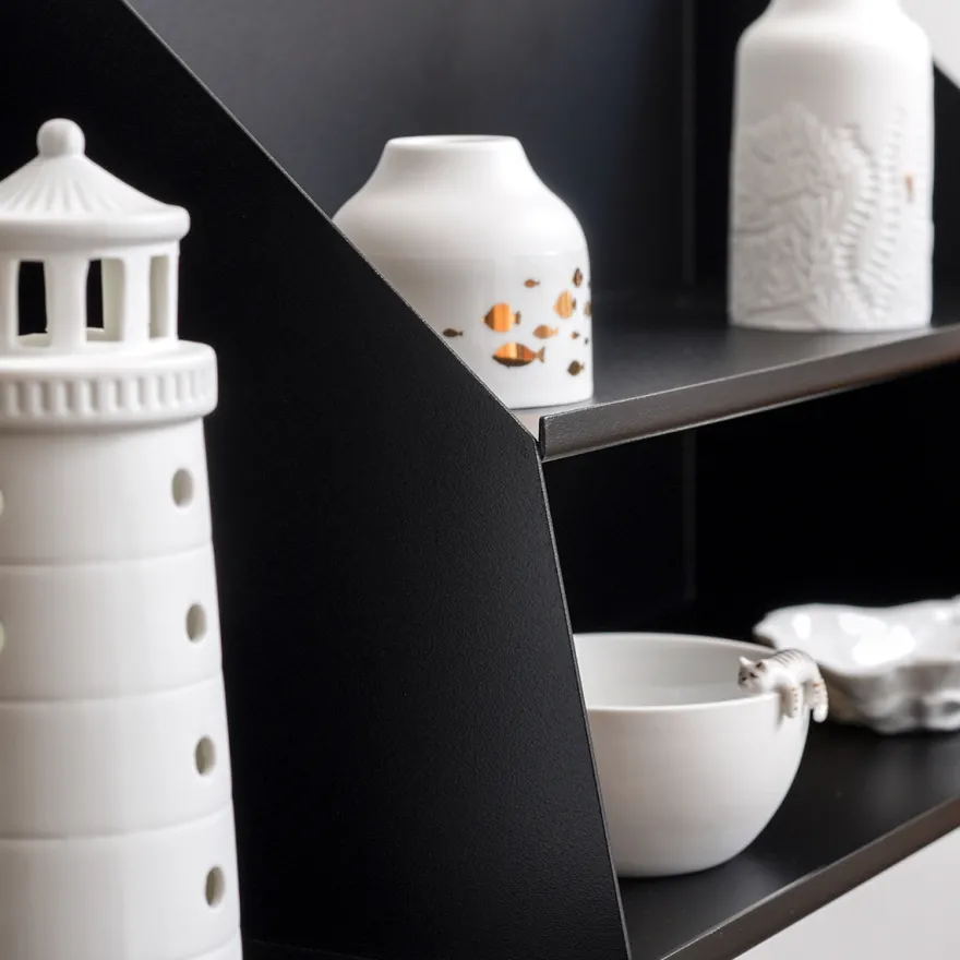 Como Archishelf i metal med 2 lag - 60 CM - Sort