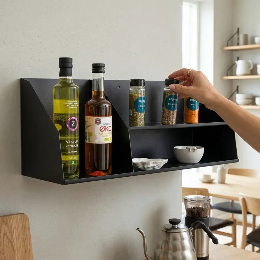 Como Archishelf i metal med 2 lag - 60 CM - Sort
