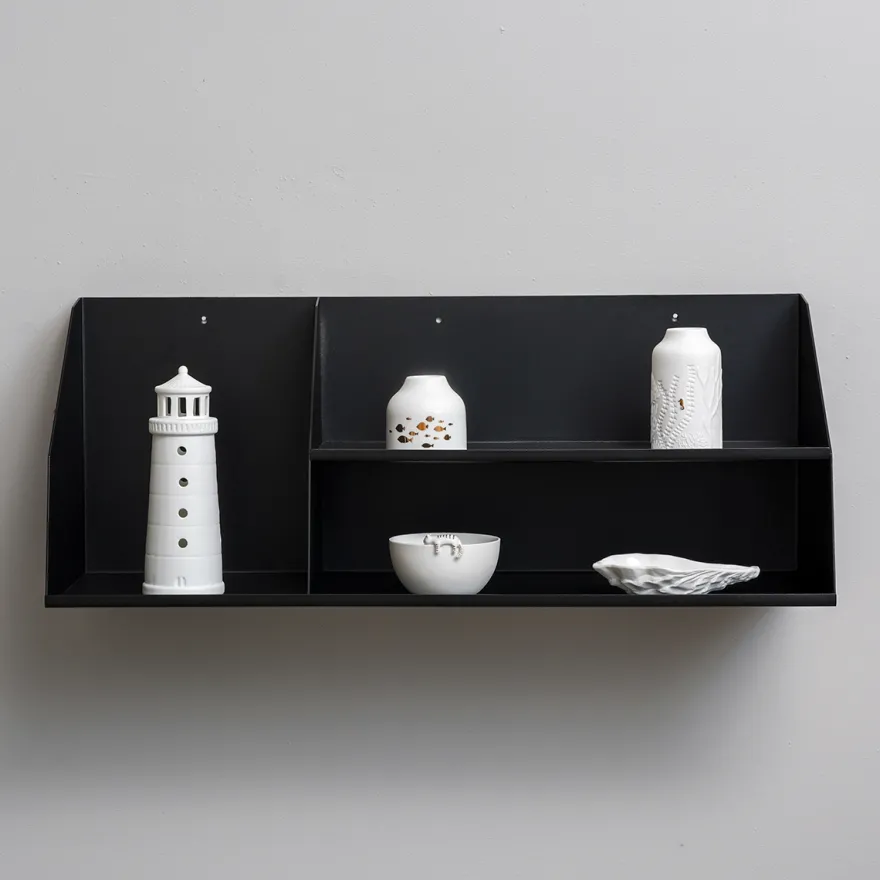 Como Archishelf i metal med 2 lag - 60 CM - Sort