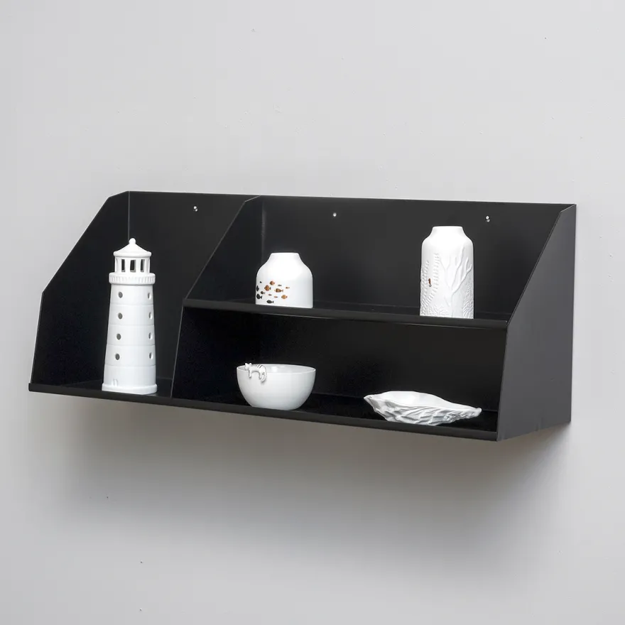 Como Archishelf i metal med 2 lag - 60 CM - Sort