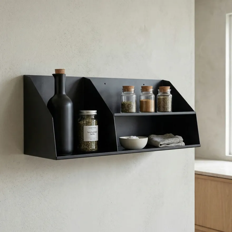 Como Archishelf i metal med 2 lag - 60 CM - Sort