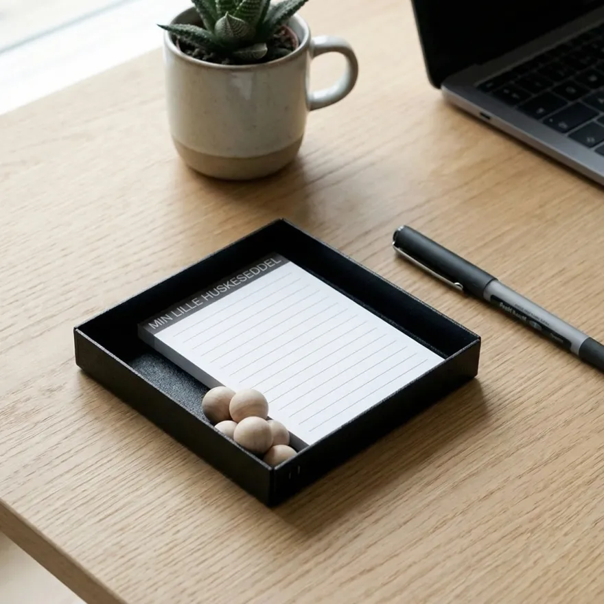 Como bakke i metal 11x11 cm. - Sort
