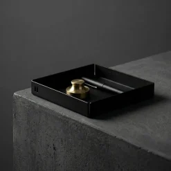 Como bakke i metal 11x11 cm. - Sort
