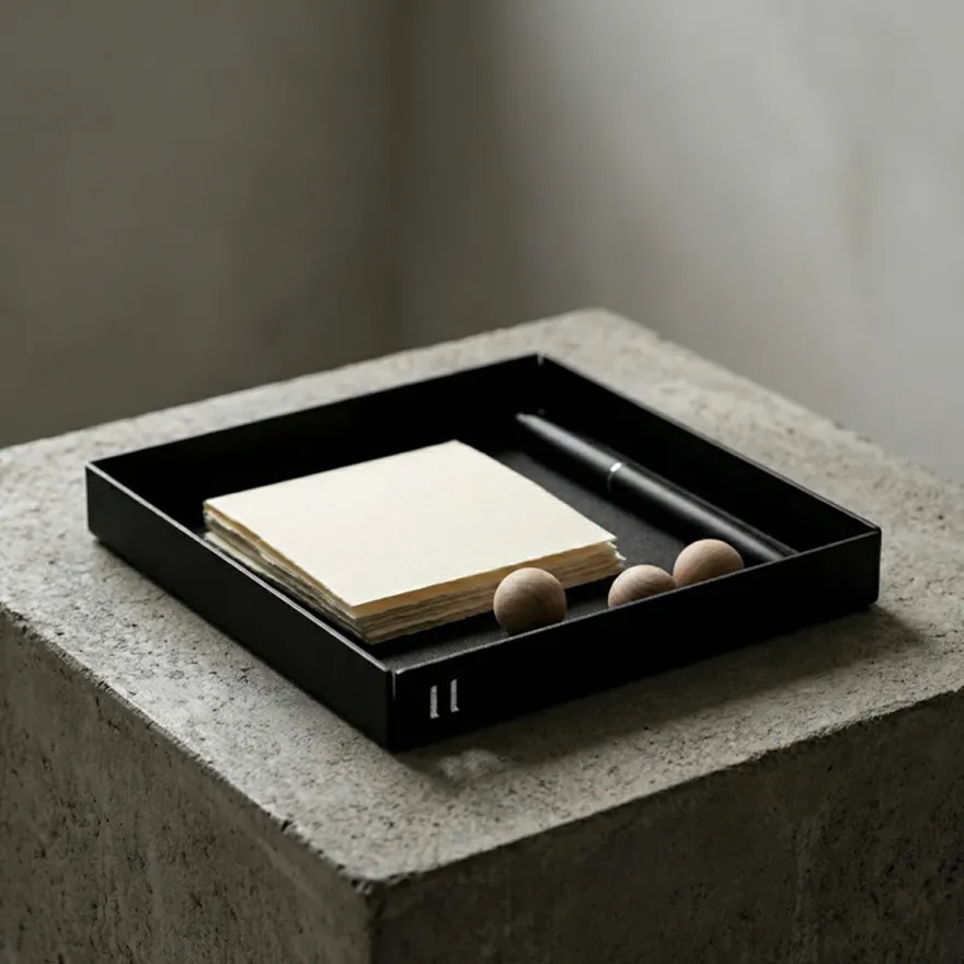 Como bakke i metal 11x11 cm. - Sort