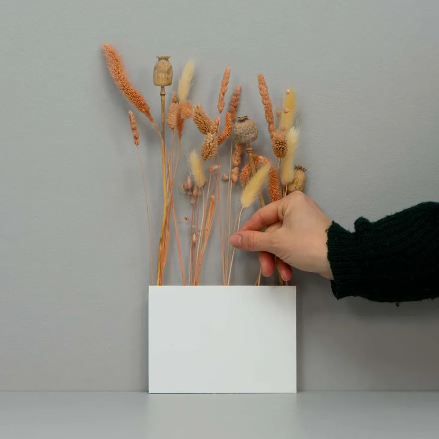Como Flower Pot FIVE - Væghængt vase i metal, Hvid