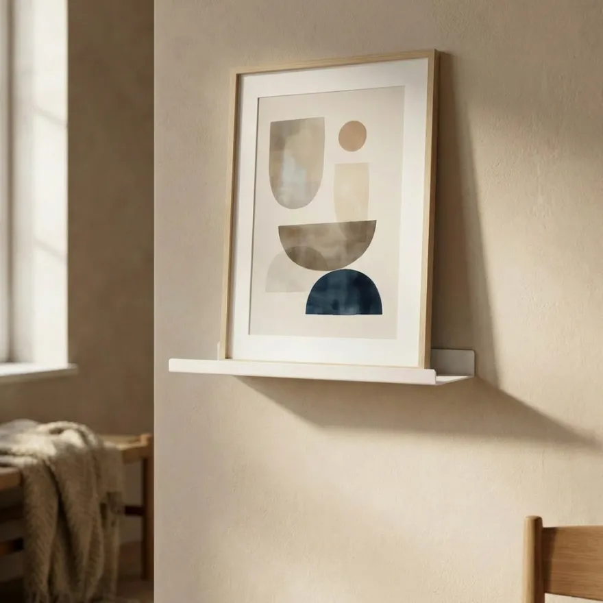 Como Gallerihylde i metal - 20 cm. - Hvid