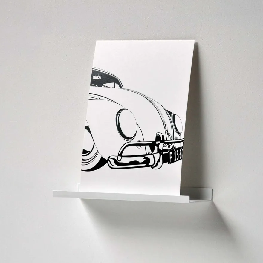 Como Gallerihylde i metal - 20 cm. - Hvid
