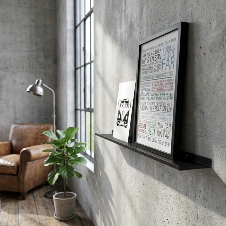 Como Gallerihylde i metal - 60 cm. - Sort