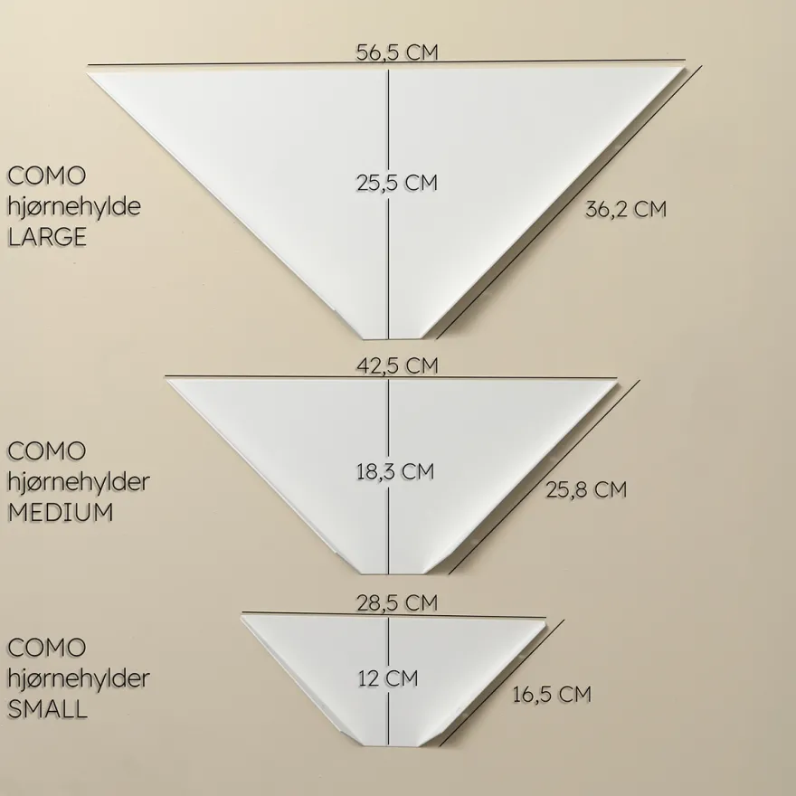 Como hjørnehylde i metal - SORT - Large