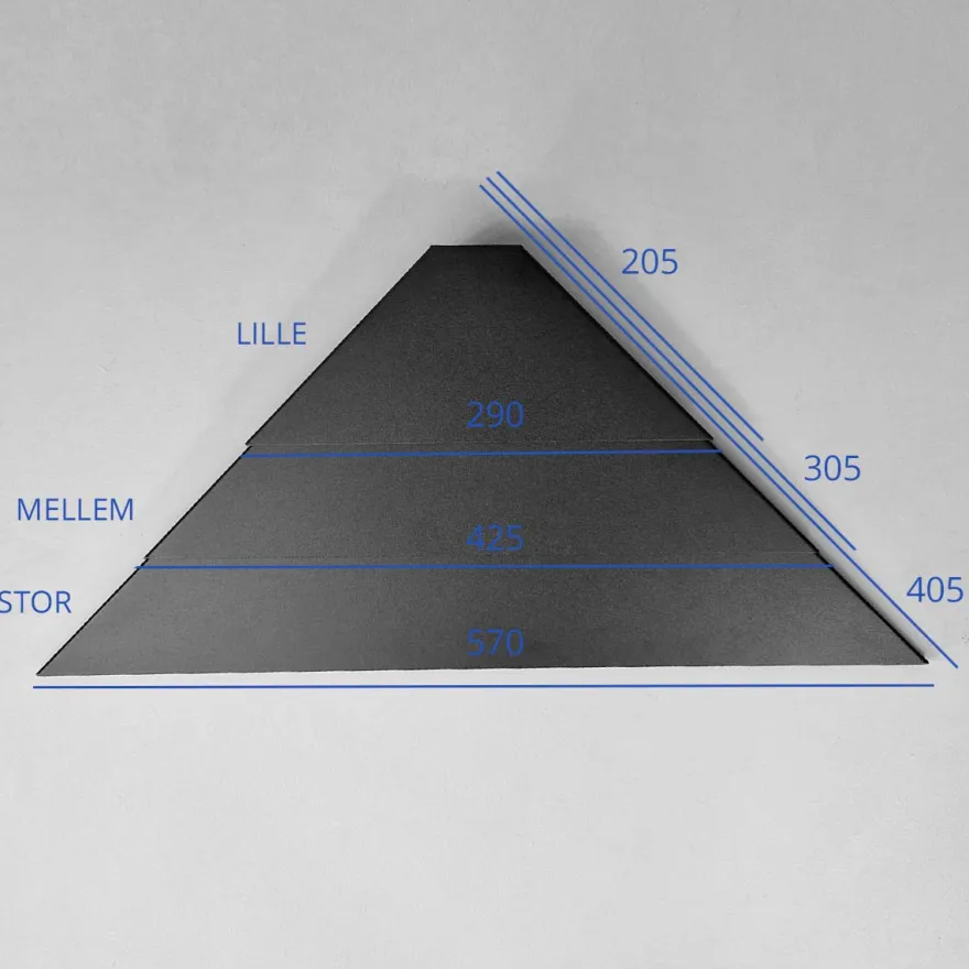 Como hjørnehylde i metal - SORT - Large