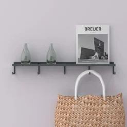 Como Hylde med knager - Grå - 50cm