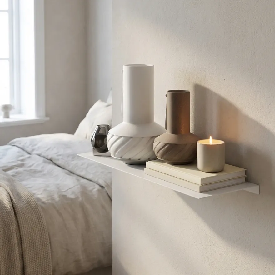 Como Hylde 37,5 x 10 cm - Hvid metal