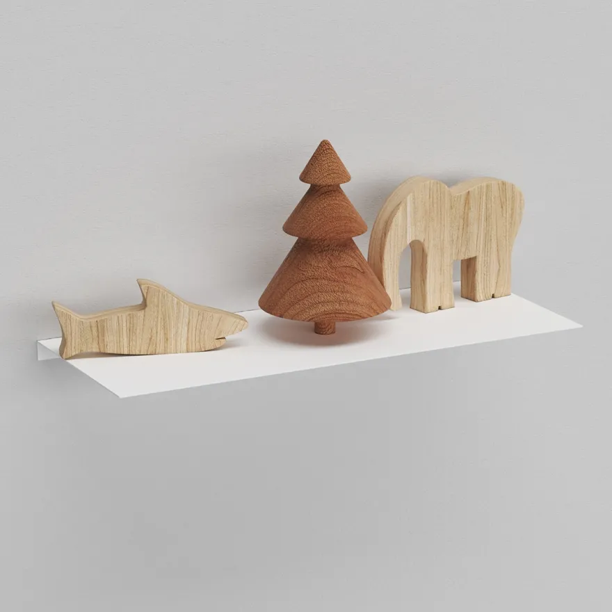 Como Hylde 37,5 x 15 cm - Hvid metal