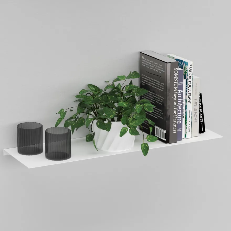 Como Hylde 50 x 15 cm - Hvid metal