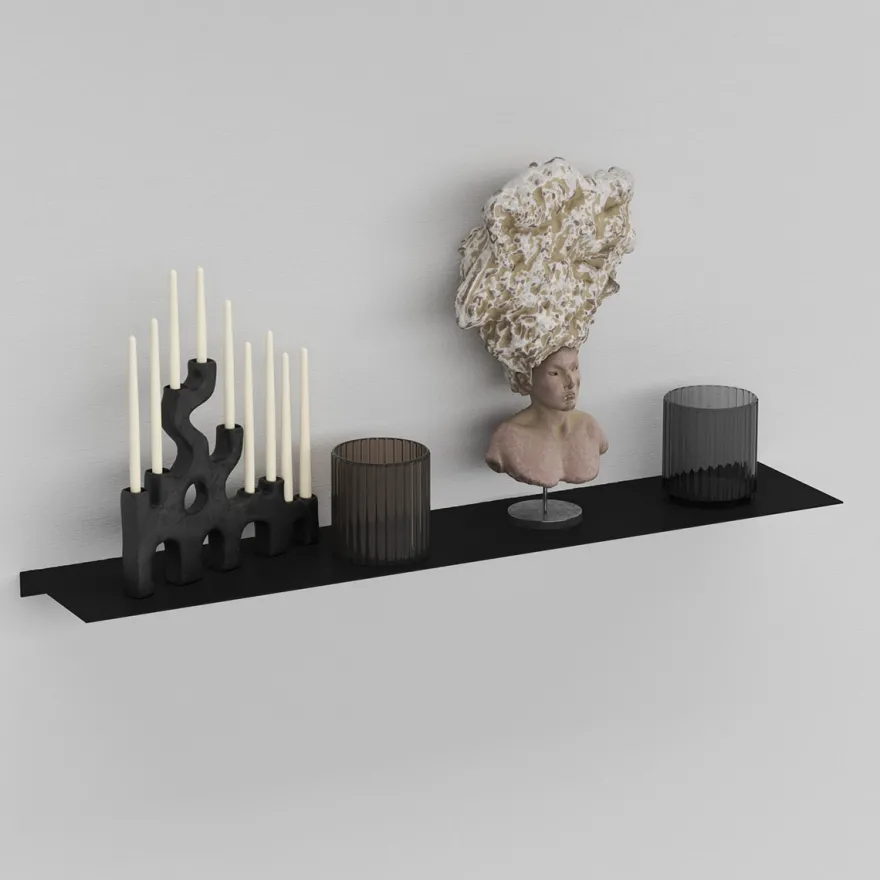 Como Hylde 50 x 10 cm - Sort metal