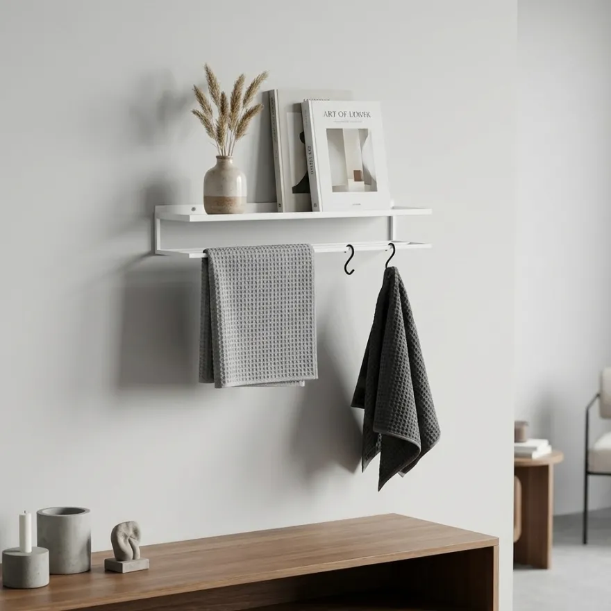 Como Køkkenhylde med stænger - Hvid Metal (50 cm)