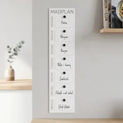 Como Madplan til vægophæng, Hvid