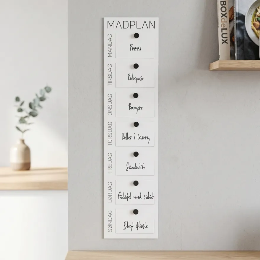 Como Madplan til vægophæng, Hvid
