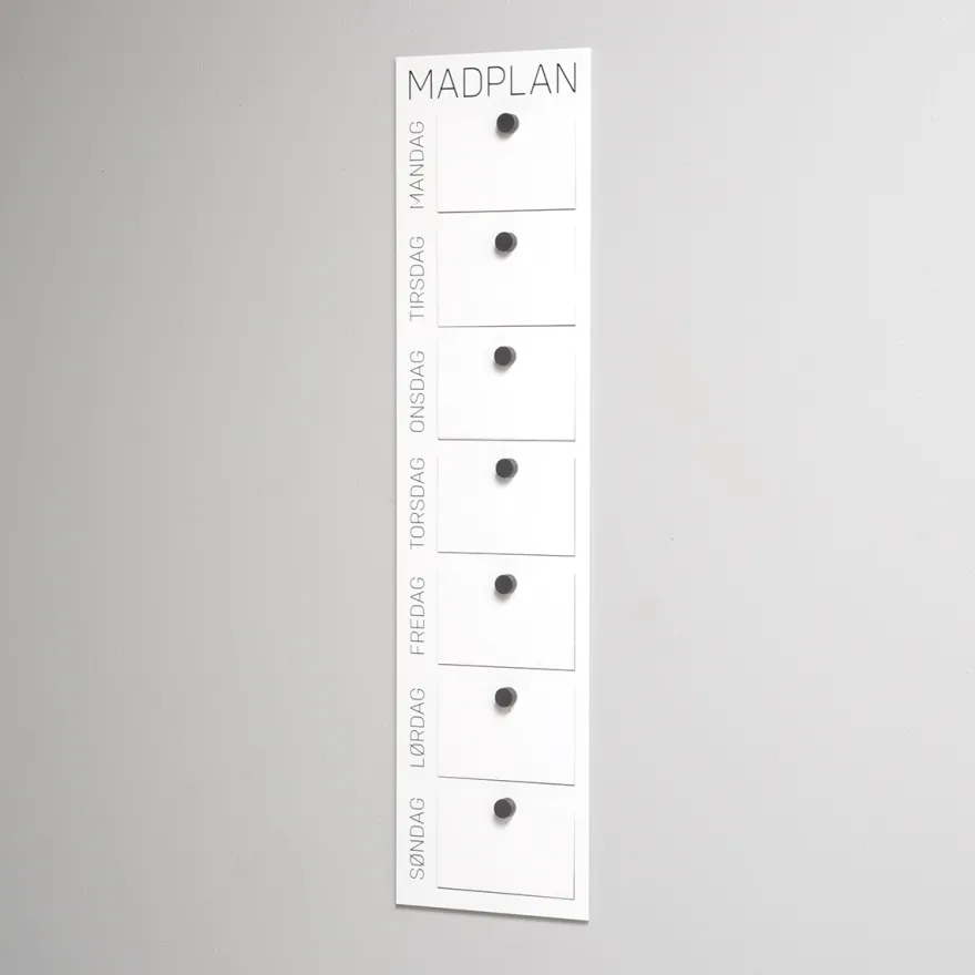 Como Madplan til vægophæng, Hvid
