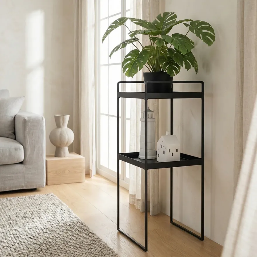 Como Plantestander med to hylder - Sort