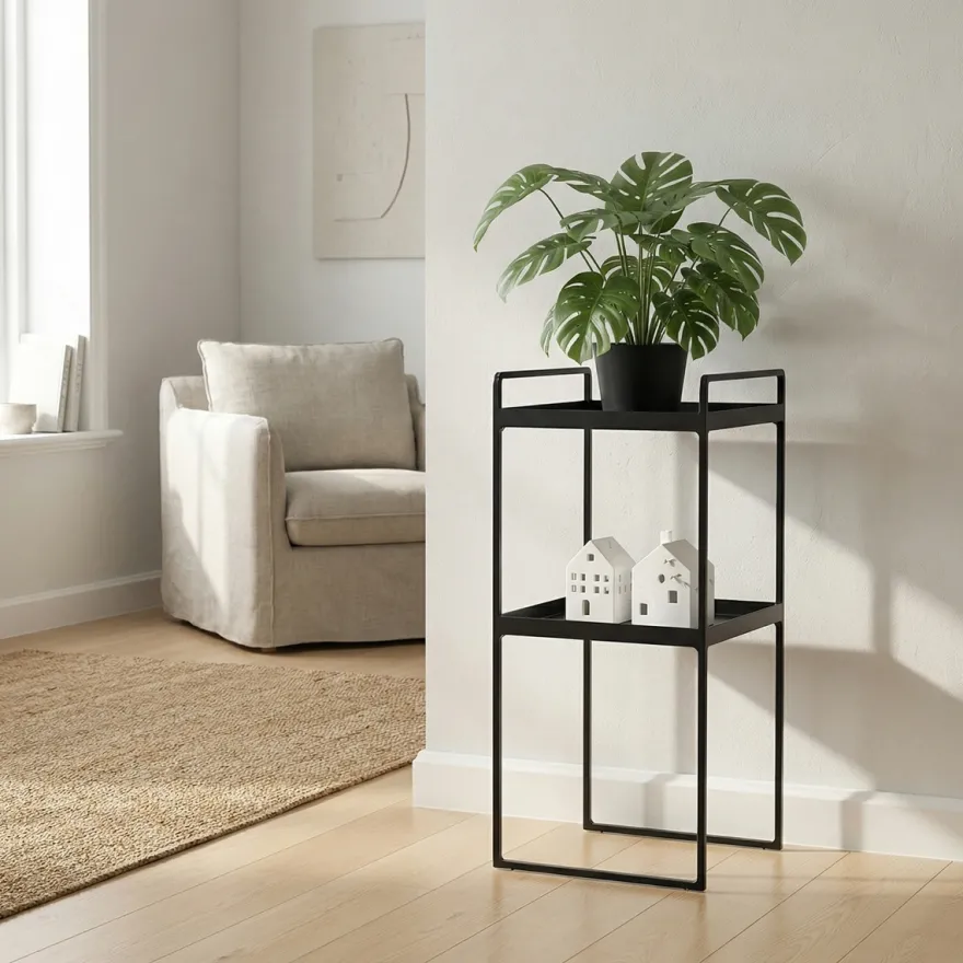 Como Plantestander med to hylder - Sort