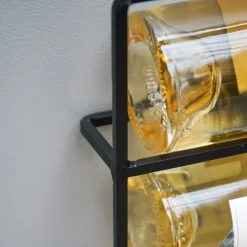 Como Vinreol til vægophæng til 6 flasker - Sort metal