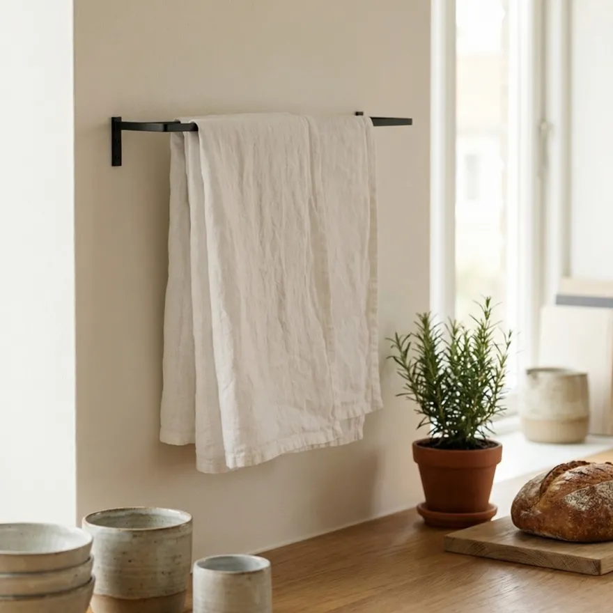 Como viskestykkeholder - 40 cm, Sort - DOUBLE
