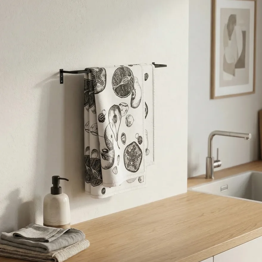 Como viskestykkeholder - 40 cm, Sort - DOUBLE