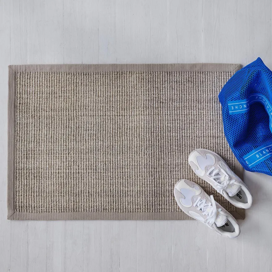 Dixie dørmåtte i Sisal, Beige med kant - 60x90 cm.