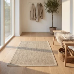 Dixie dørmåtte i Sisal, Beige med kant - 60x90 cm.