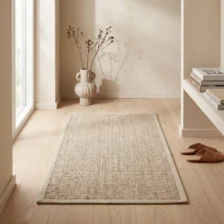 Dixie dørmåtte i Sisal, Beige med kant - 80x150 cm.