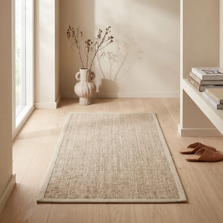 Dixie dørmåtte i Sisal, Beige med kant - 80x150 cm.
