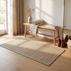 Dixie dørmåtte i Sisal, Beige med kant - 80x150 cm.