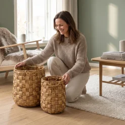 Dixie høje opbevaringskurve - Lily Weave, sæt med 2 stk.