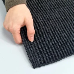 Dixie jute dørmåtte - 60x90 cm. FIONA, Sort