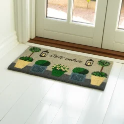 Dørmåtte i kokos fra Derrière la Porte - Indgang, blomster