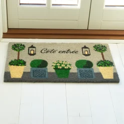 Dørmåtte i kokos fra Derrière la Porte - Indgang, blomster