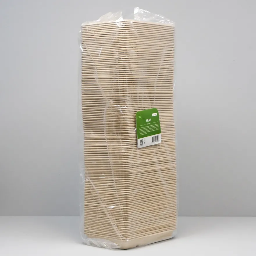 Engangsservice i sukkerrørsfibre - Pølsebakke. Pakke med 125 stk