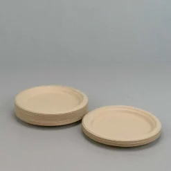 Engangsservice i sukkerrørsfibre - Tallerkener 23cm - 50 stk