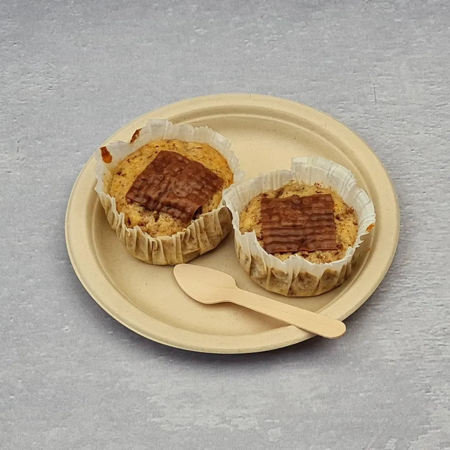Engangsservice i sukkerrørsfibre - Frokosttallerken 18cm - 50 stk