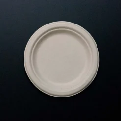 Engangsservice i sukkerrørsfibre - Frokosttallerken 18cm - 50 stk