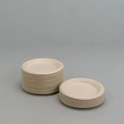 Engangsservice i sukkerrørsfibre - Frokosttallerken 18cm - 50 stk