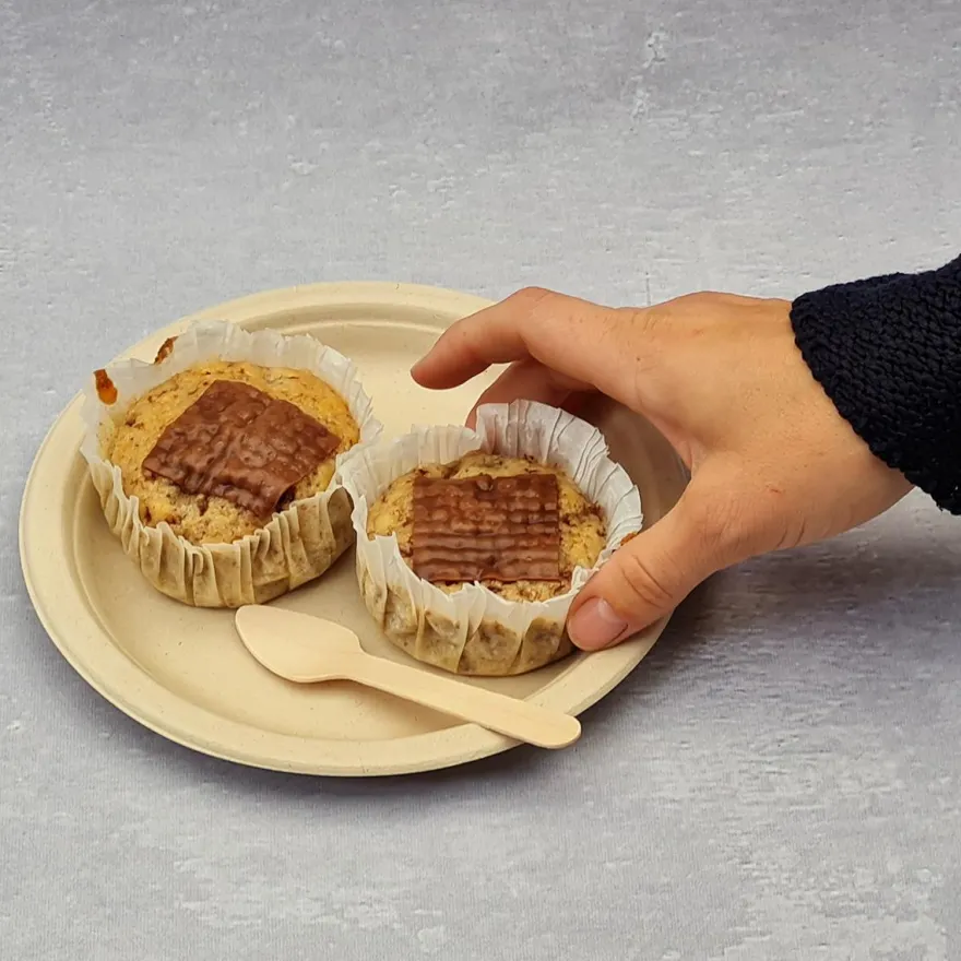 Engangsservice i sukkerrørsfibre - Frokosttallerken 18cm - 50 stk